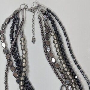 141 SILPADA Hematite Glass Sterling Silver Necklace Five Strand N1936 - Retired